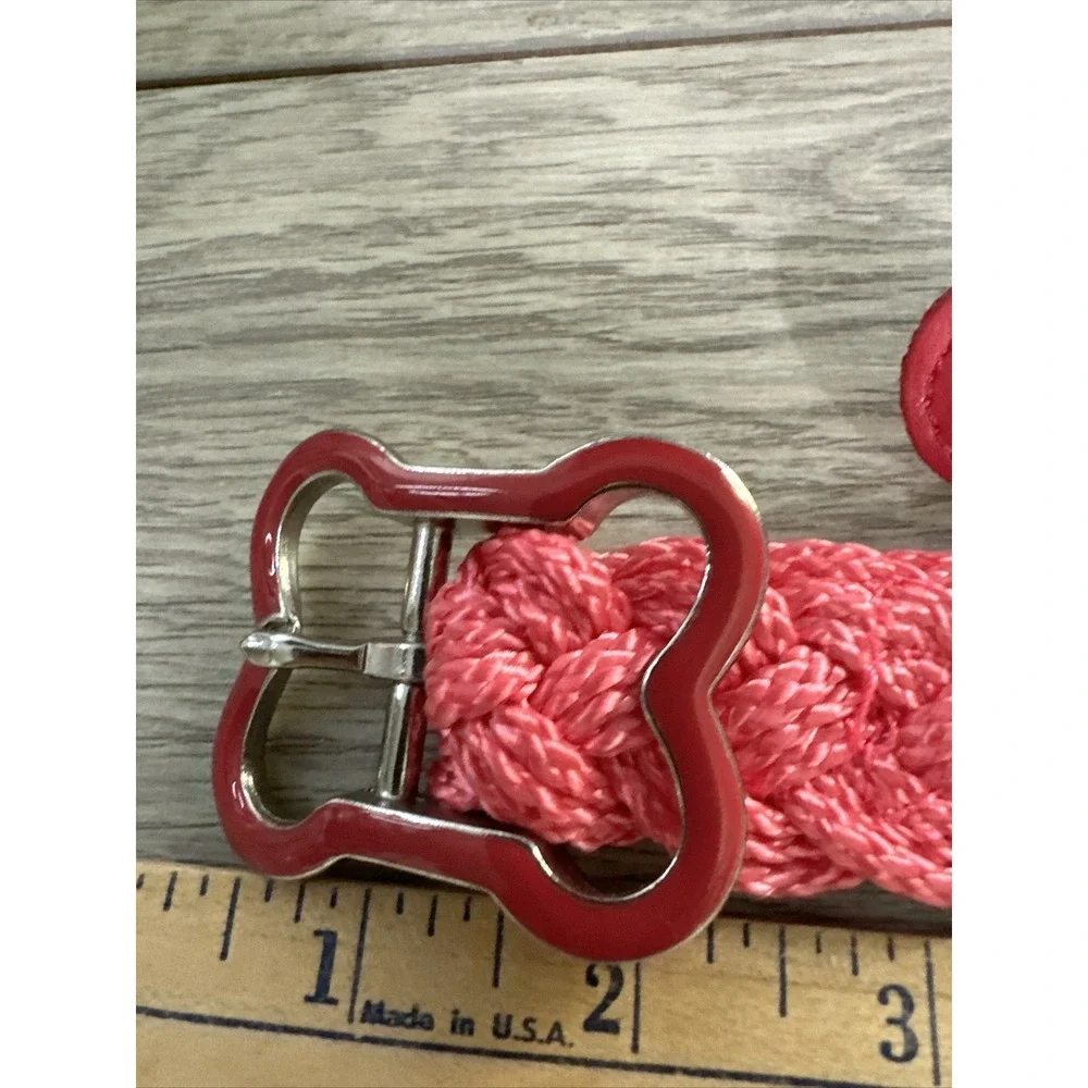 Unbranded Braided Rope Dog Collar Pink 1